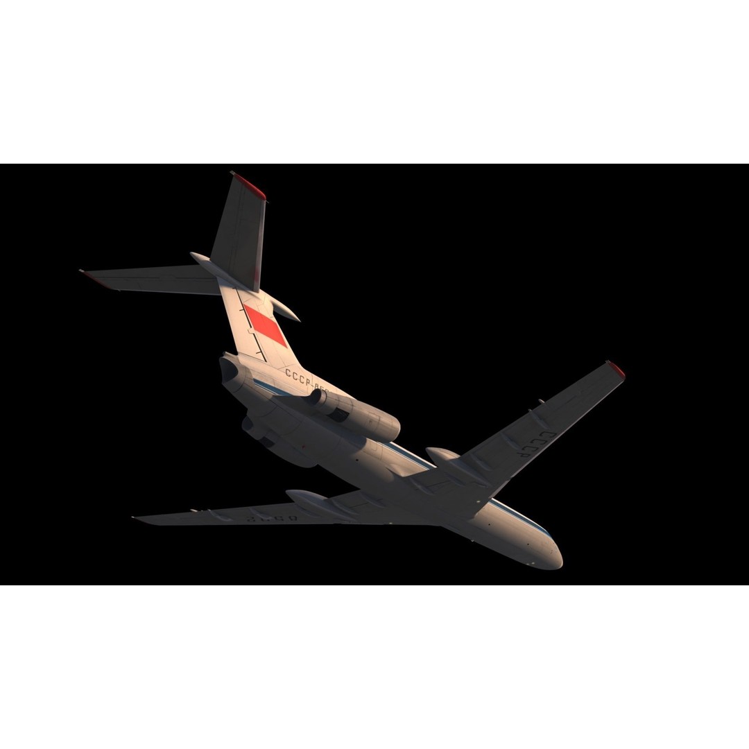 Tu-154 3D Model – Detailed Jet Airliner with Animation, FBX - View 7