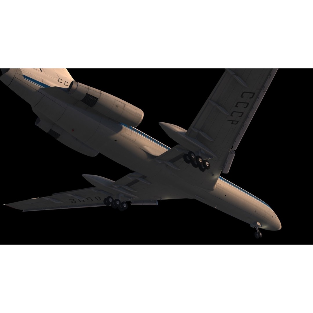 Tu-154 3D Model – Detailed Jet Airliner with Animation, FBX - View 9
