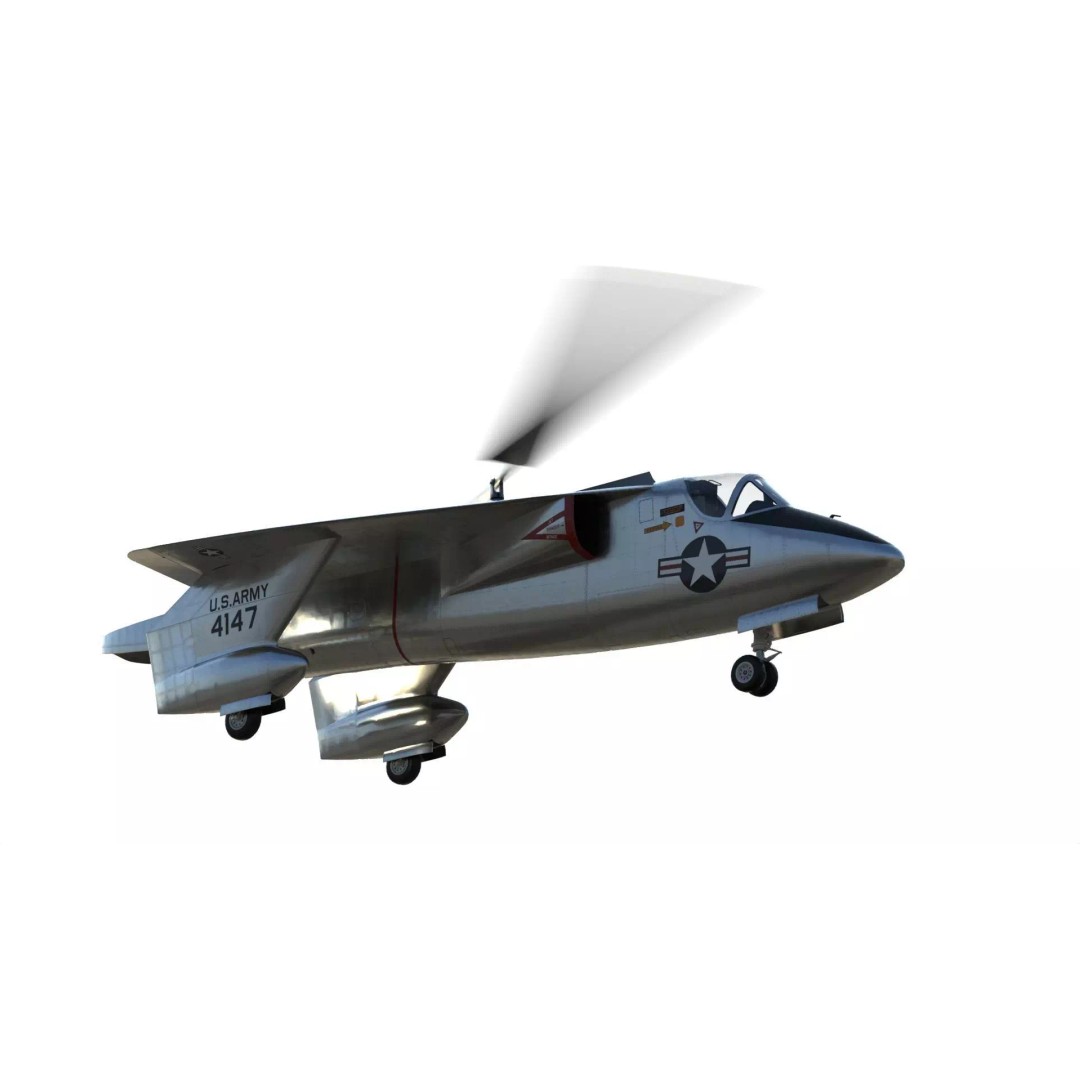XV-2 Convertiplane 3D Model – Experimental VTOL Aircraft, FBX & OBJ - View 10