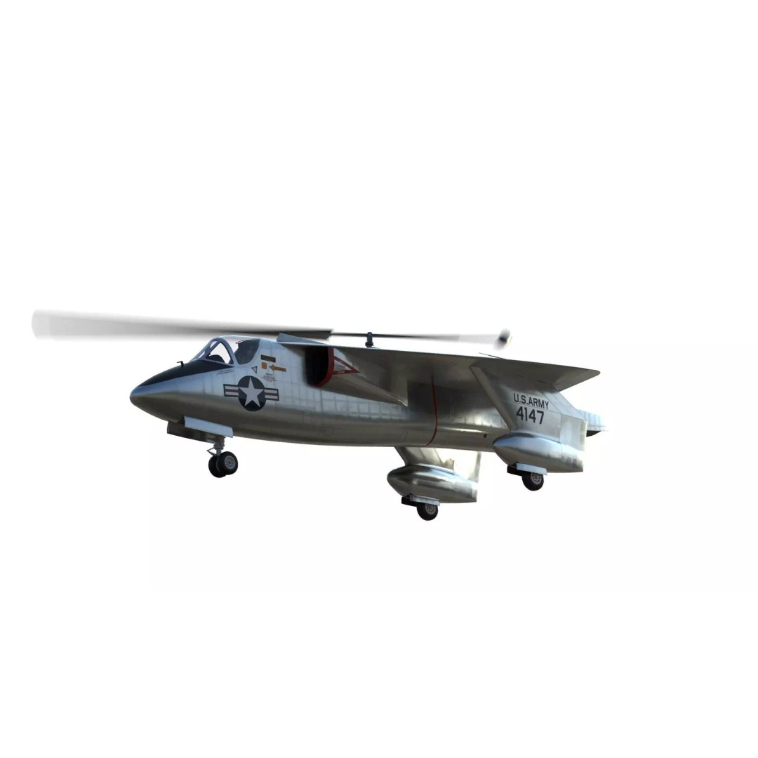XV-2 Convertiplane 3D Model – Experimental VTOL Aircraft, FBX & OBJ - View 11