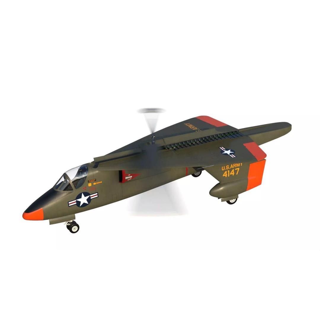XV-2 Convertiplane 3D Model – Experimental VTOL Aircraft, FBX & OBJ - View 12
