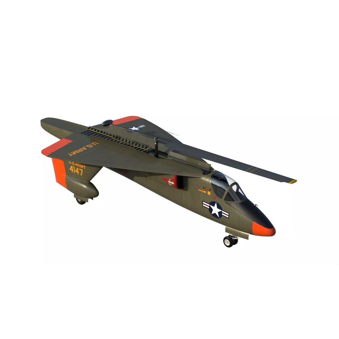 XV-2 Convertiplane 3D Model – Experimental VTOL Aircraft, FBX & OBJ - View 13