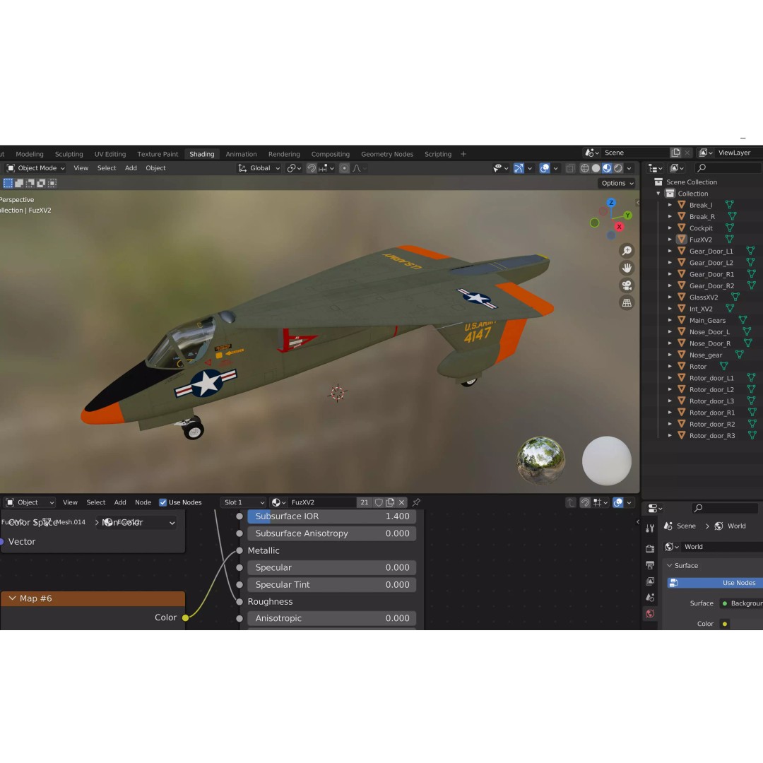 XV-2 Convertiplane 3D Model – Experimental VTOL Aircraft, FBX & OBJ - View 22