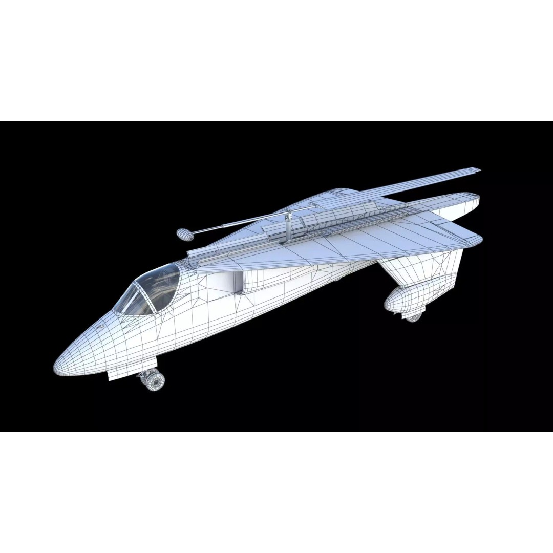 XV-2 Convertiplane 3D Model – Experimental VTOL Aircraft, FBX & OBJ - View 25