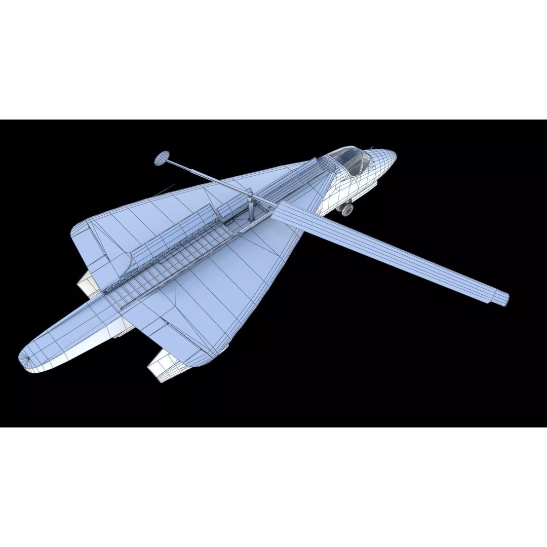 XV-2 Convertiplane 3D Model – Experimental VTOL Aircraft, FBX & OBJ - View 27
