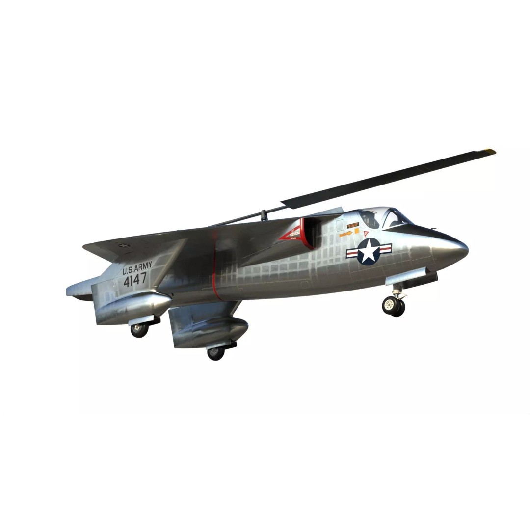 XV-2 Convertiplane 3D Model – Experimental VTOL Aircraft, FBX & OBJ - View 8