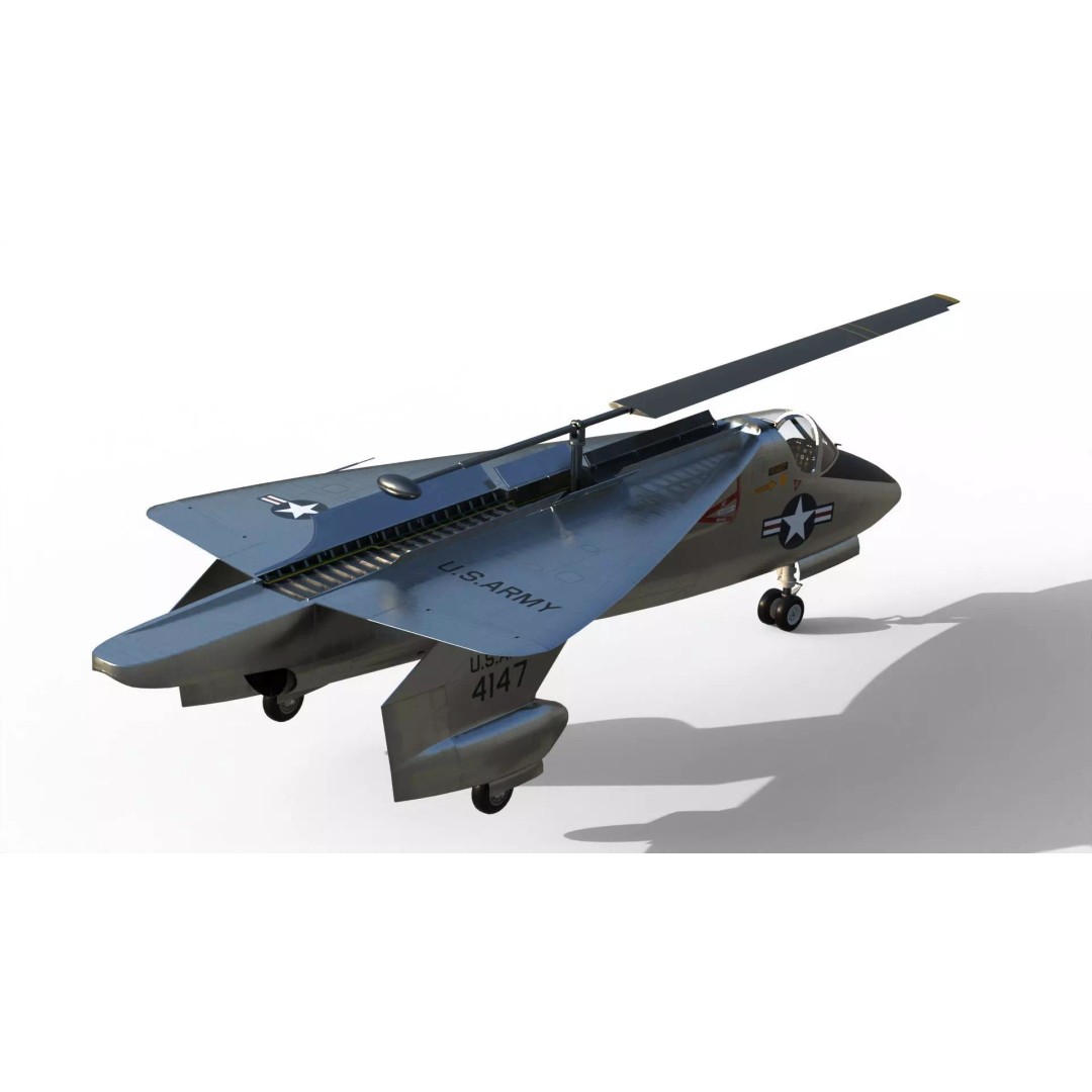 XV-2 Convertiplane 3D Model – Experimental VTOL Aircraft, FBX & OBJ - View 9