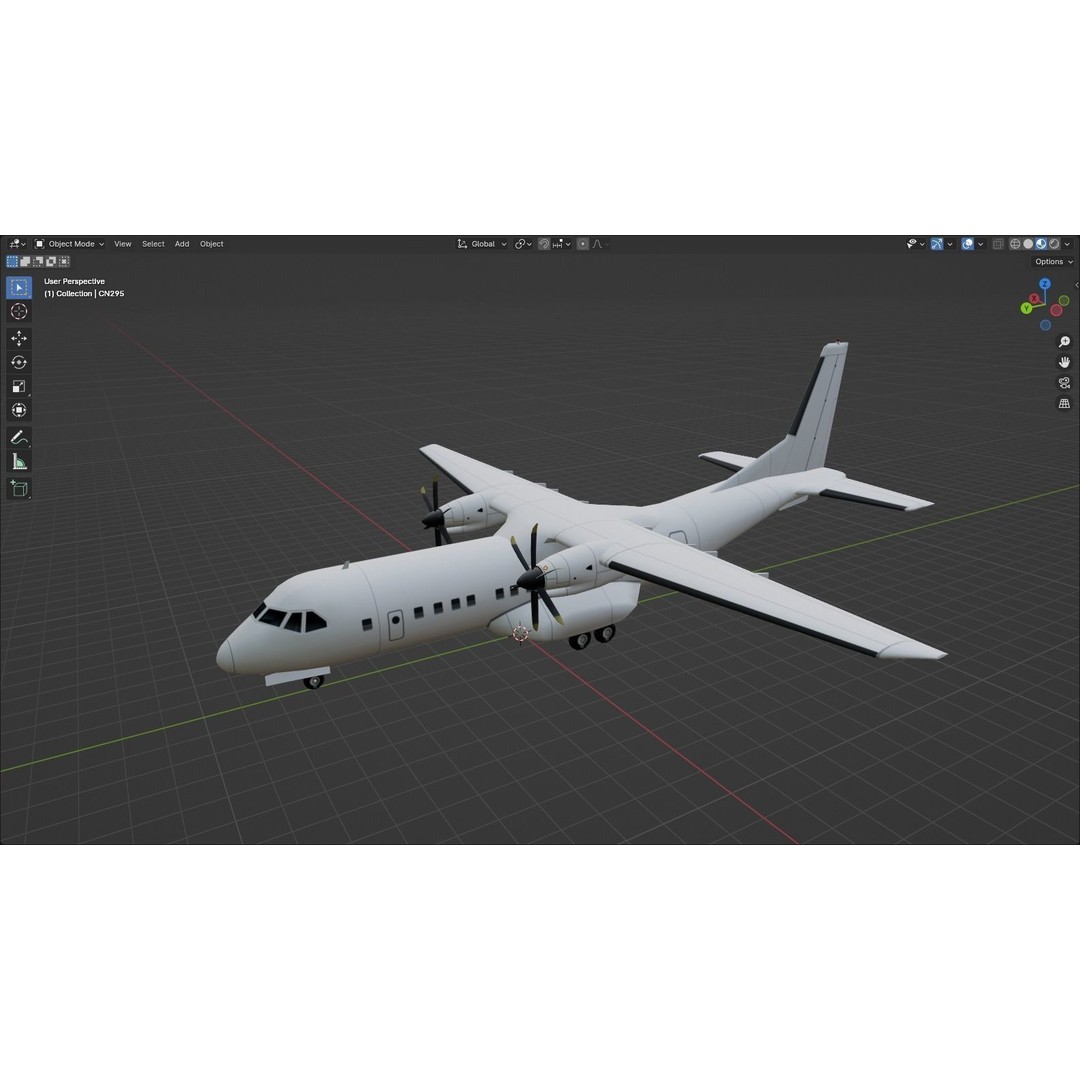CASA C-295 3D Model – Low Poly Military Aircraft for Scenery