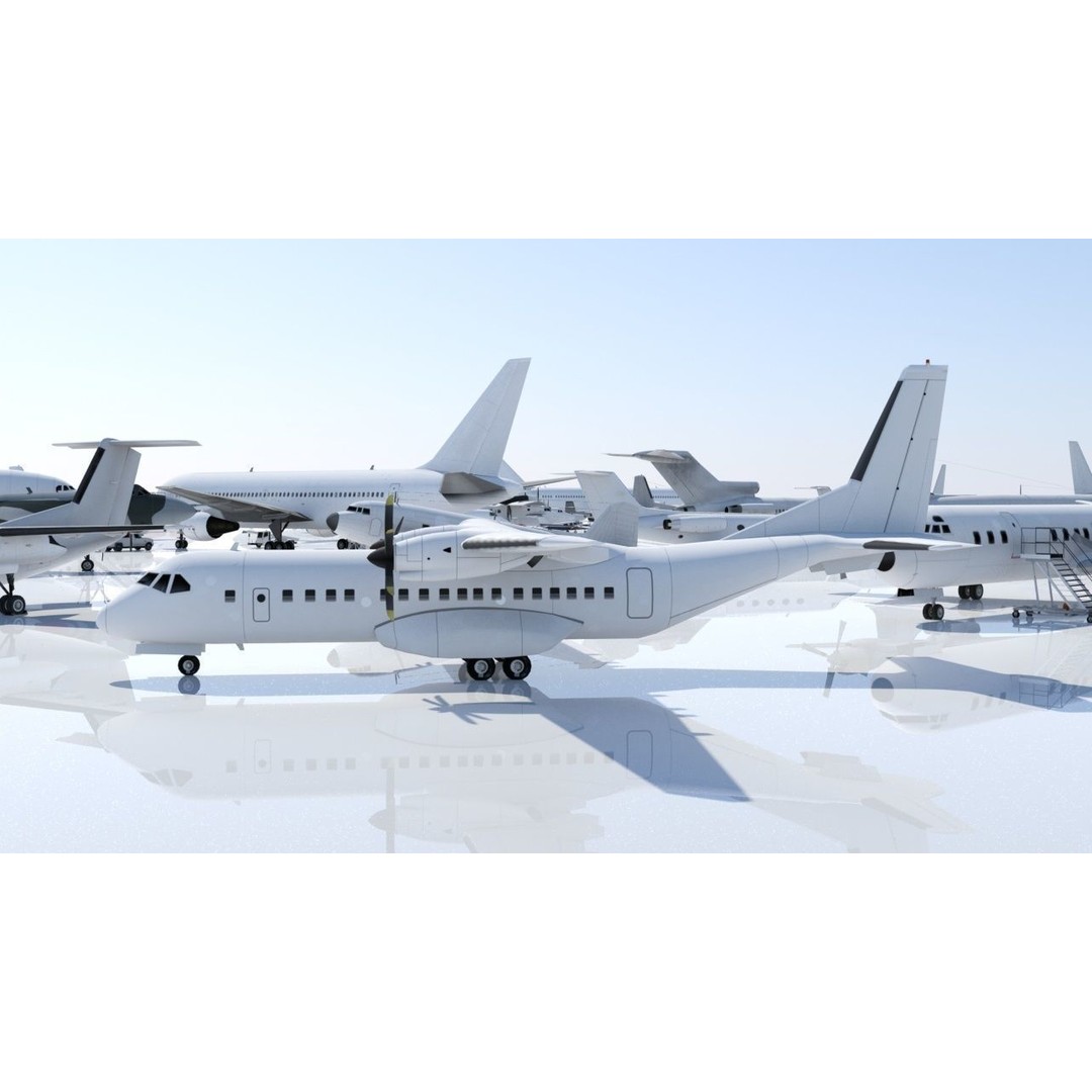 CASA C-295 3D Model – Low Poly Military Aircraft for Scenery - View 10