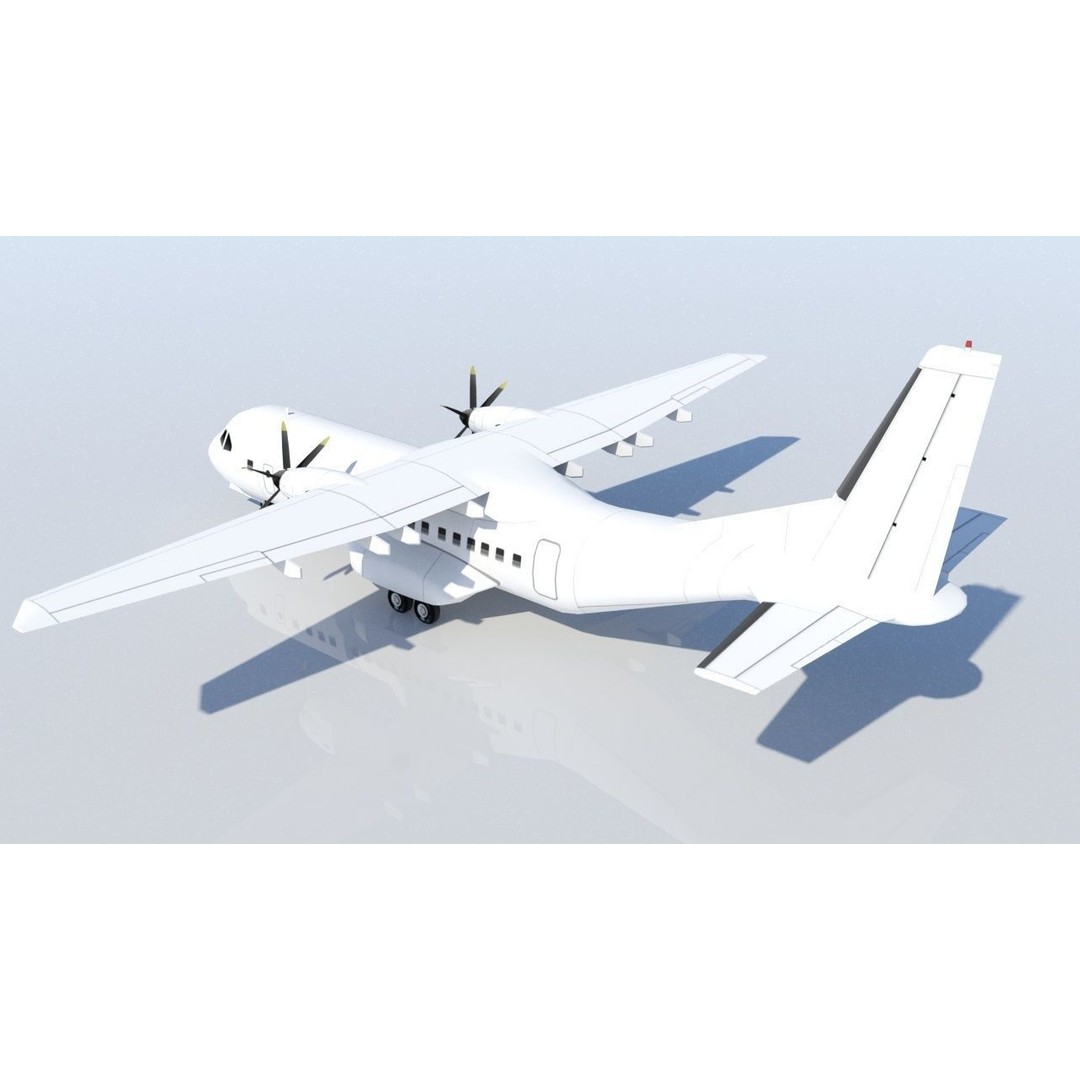 CASA C-295 3D Model – Low Poly Military Aircraft for Scenery - View 4