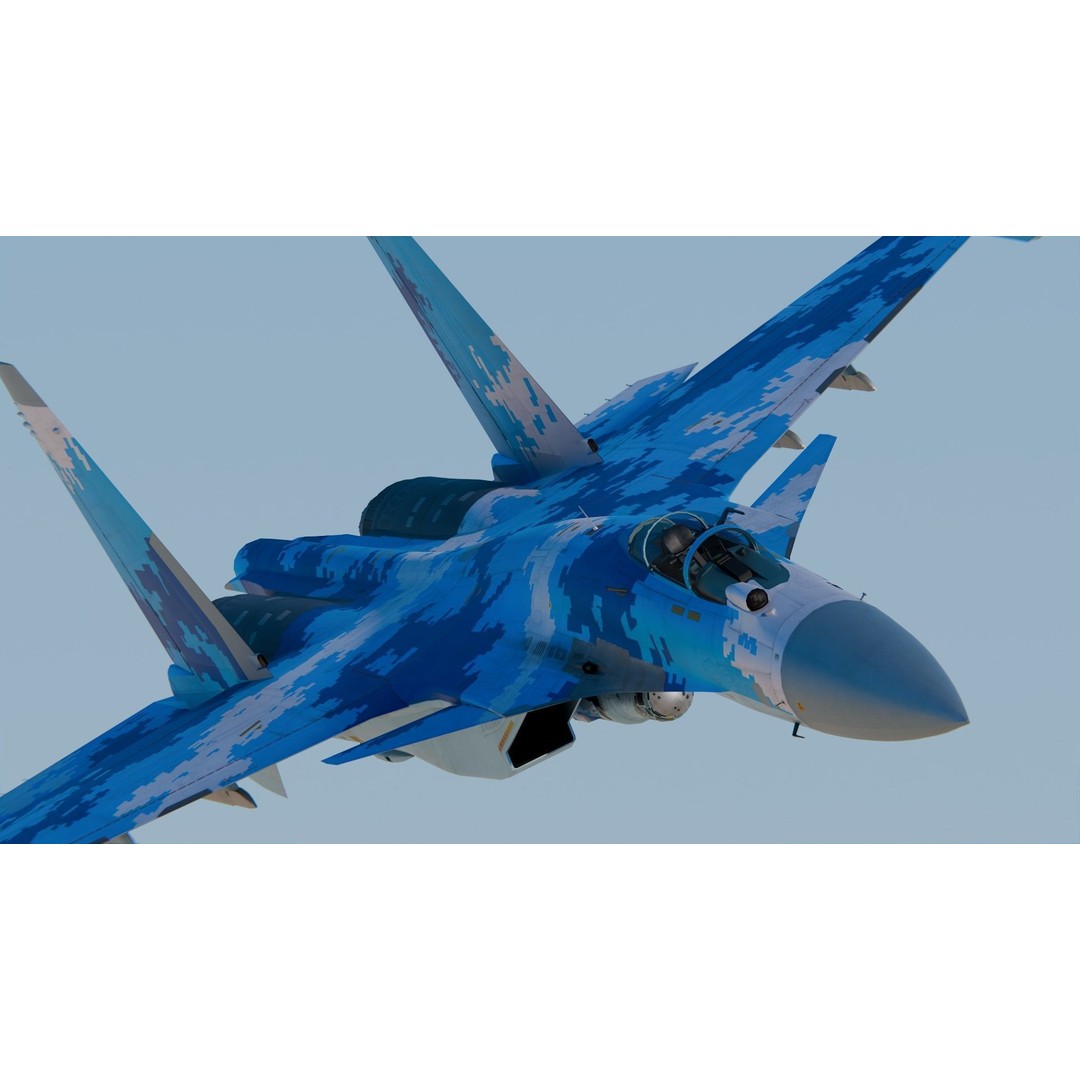 Sukhoi Su-37 3D Model – High Poly Military Aircraft, FBX, PBR Textures - View 4