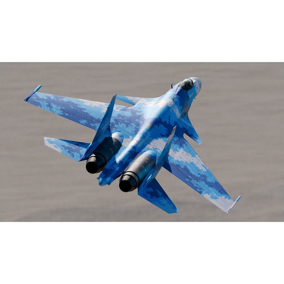 Sukhoi Su-37 3D Model – High Poly Military Aircraft, FBX, PBR Textures - View 8