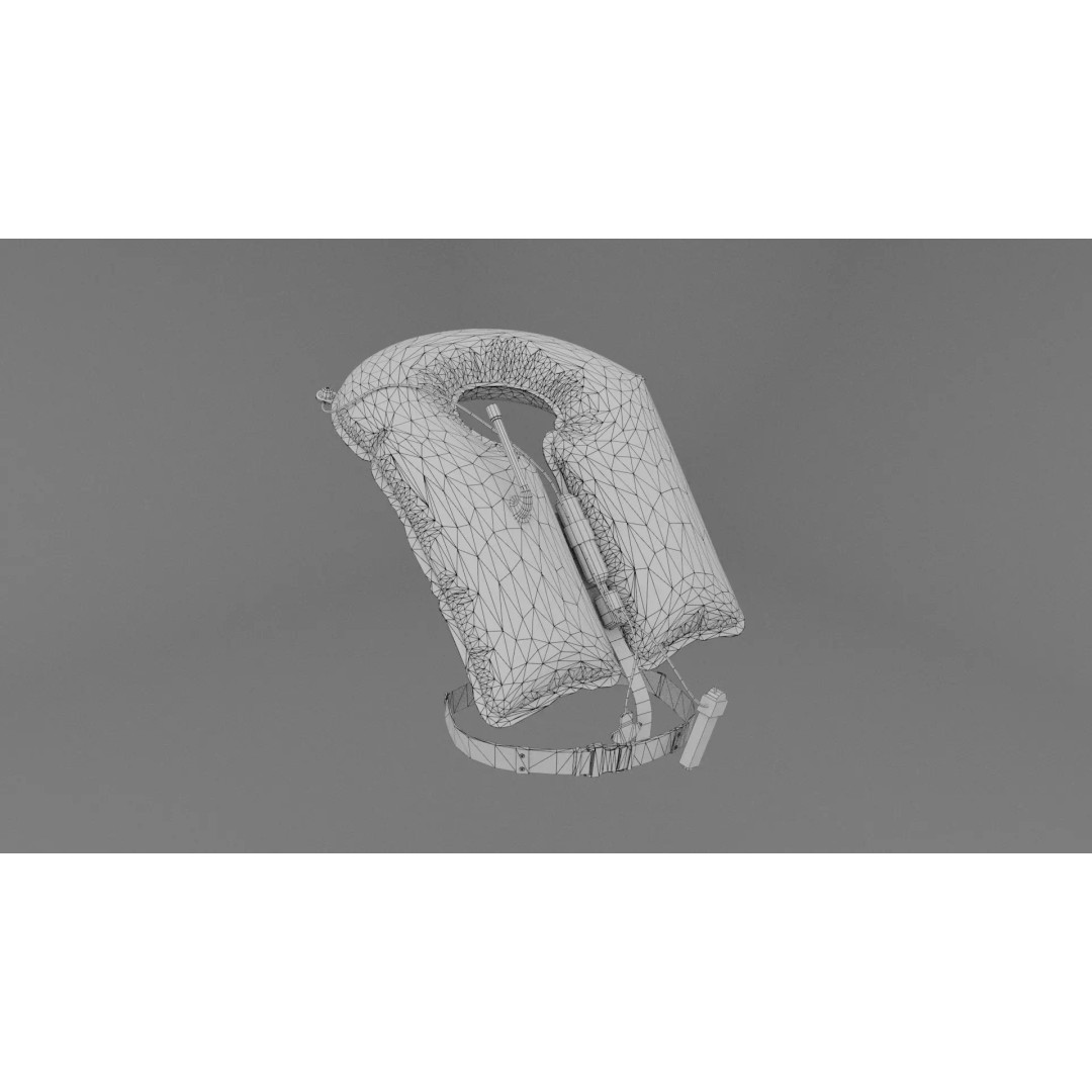 Airplane Life Jacket 3D Model – Low Poly Game-Ready Asset, FBX - View 12