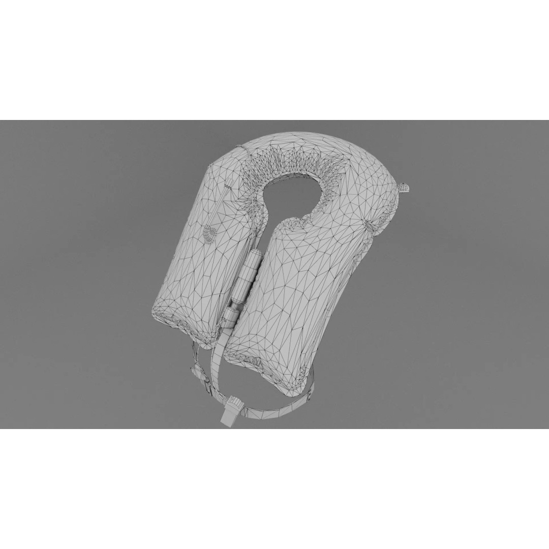 Airplane Life Jacket 3D Model – Low Poly Game-Ready Asset, FBX - View 13