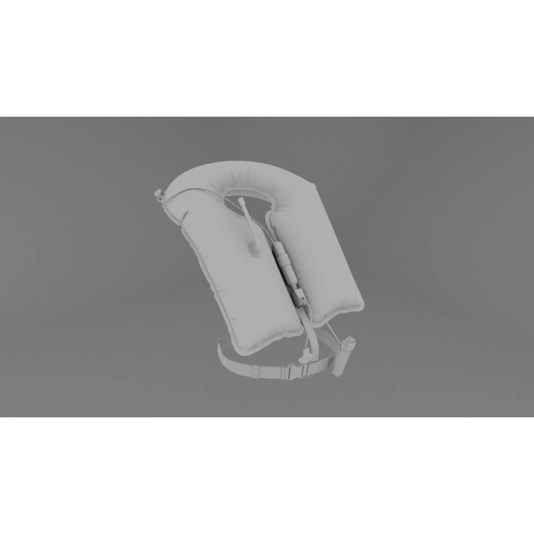 Airplane Life Jacket 3D Model – Low Poly Game-Ready Asset, FBX - View 14