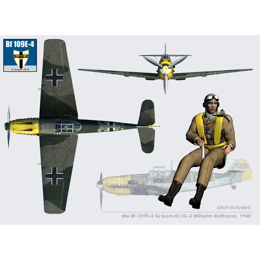 German Fighter Pilot 3D Model – High Poly Character Asset, FBX, OBJ - View 4