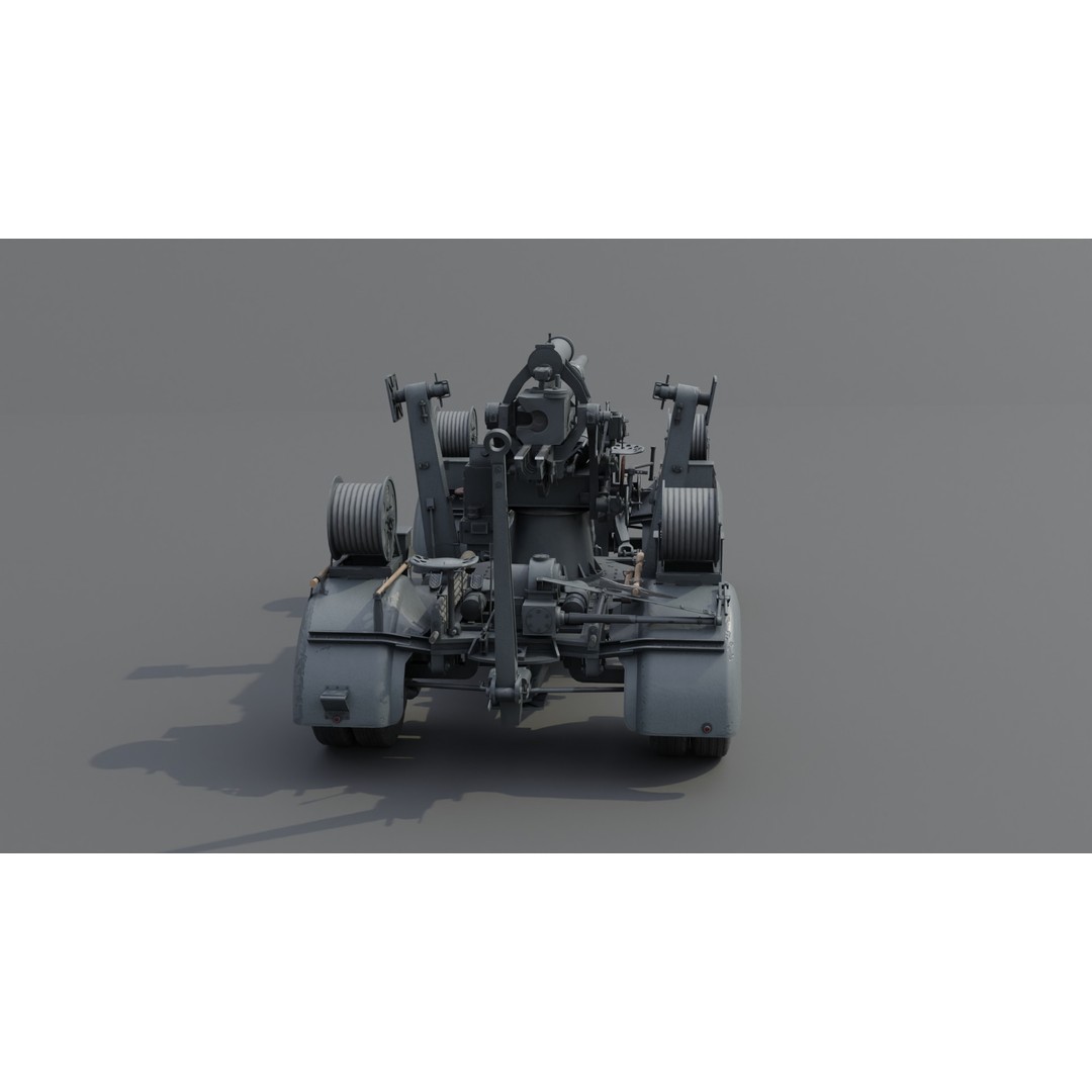 8.8 cm Flak 36 Anti Aircraft Gun 3D Model – Low Poly Game Asset, FBX - View 18