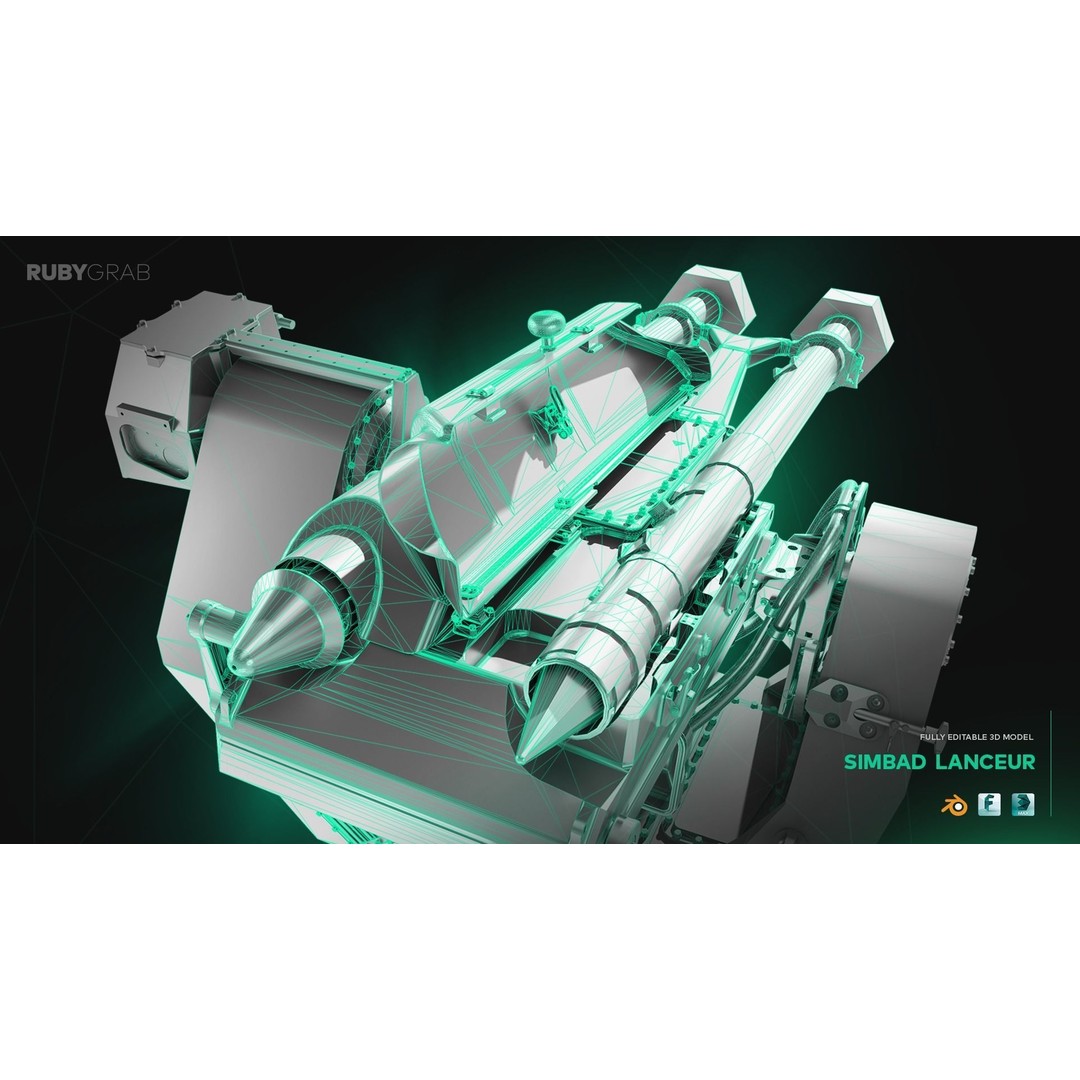 Simbad Lanceur 3D Model – High Poly Anti-Air Defence System, FBX