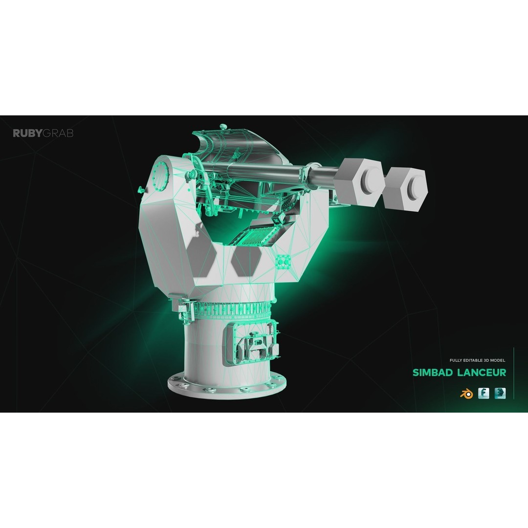 Simbad Lanceur 3D Model – High Poly Anti-Air Defence System, FBX - View 6