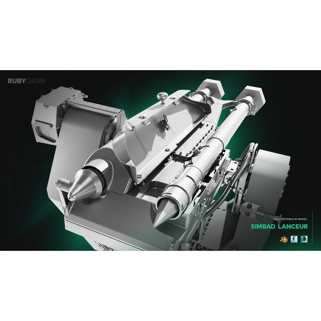 Simbad Lanceur 3D Model – High Poly Anti-Air Defence System, FBX - View 9