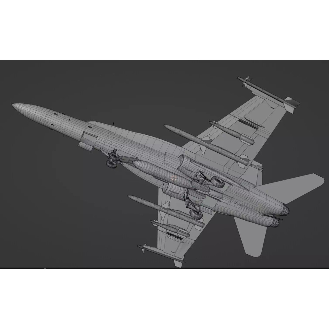 F/A 18 Hornet 3D Model – Fully Rigged Low Poly Aircraft for Animation