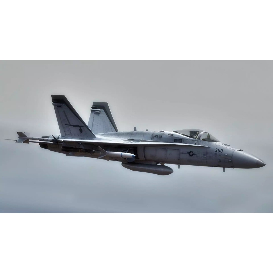 F/A 18 Hornet 3D Model – Fully Rigged Low Poly Aircraft for Animation - View 17