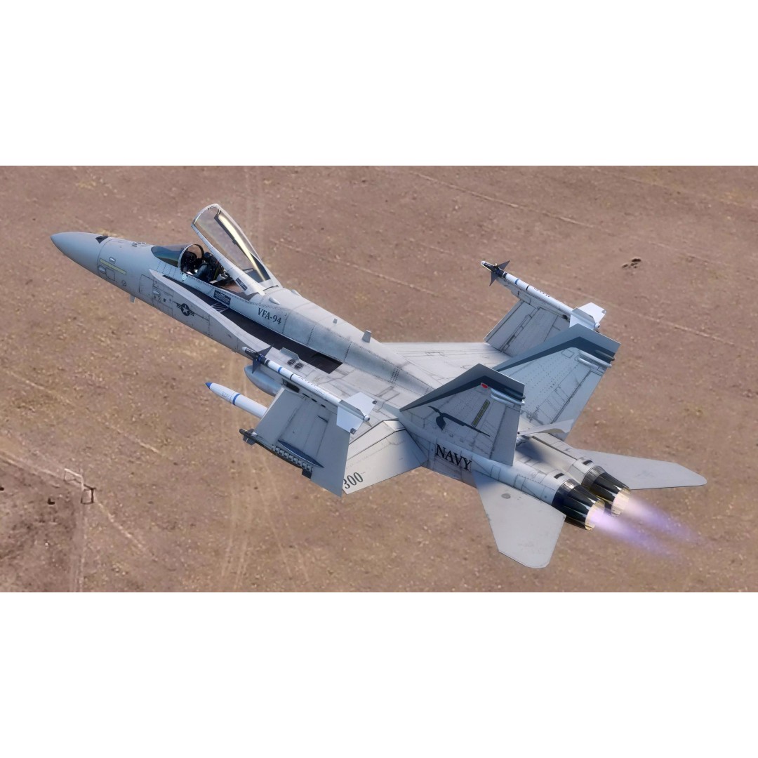F/A 18 Hornet 3D Model – Fully Rigged Low Poly Aircraft for Animation - View 18