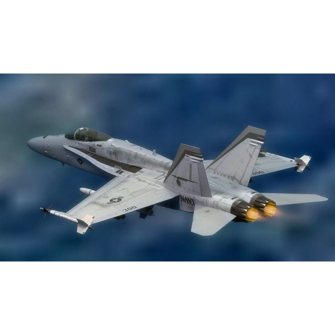 F/A 18 Hornet 3D Model – Fully Rigged Low Poly Aircraft for Animation - View 22