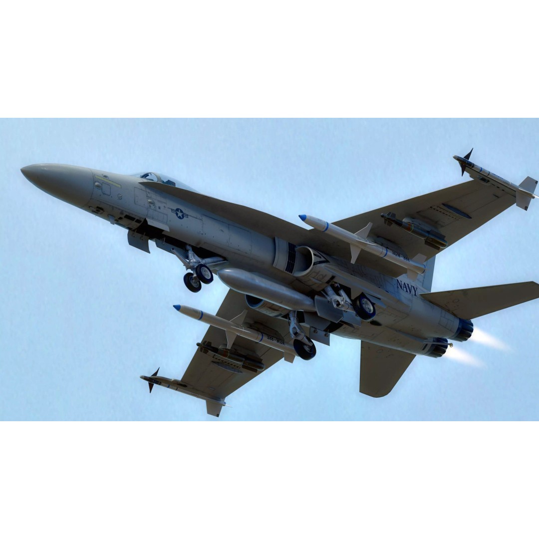 F/A 18 Hornet 3D Model – Fully Rigged Low Poly Aircraft for Animation - View 23
