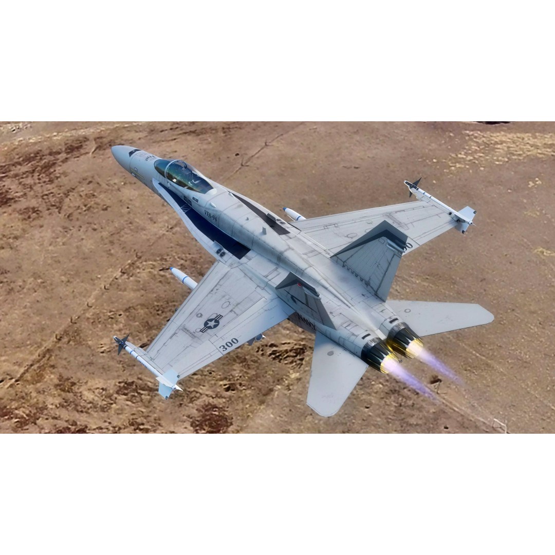 F/A 18 Hornet 3D Model – Fully Rigged Low Poly Aircraft for Animation - View 30