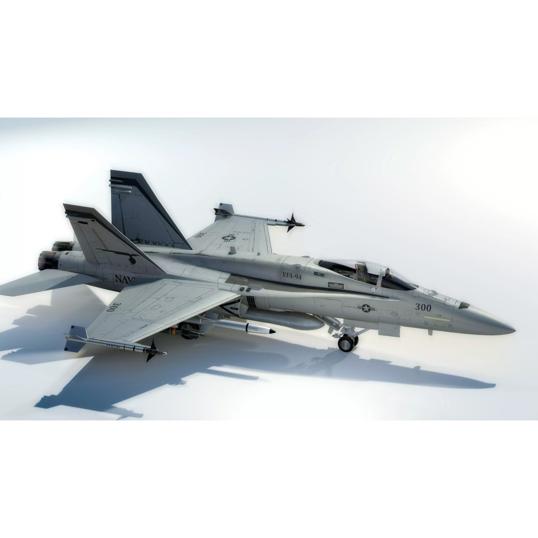 F/A 18 Hornet 3D Model – Fully Rigged Low Poly Aircraft for Animation - View 31
