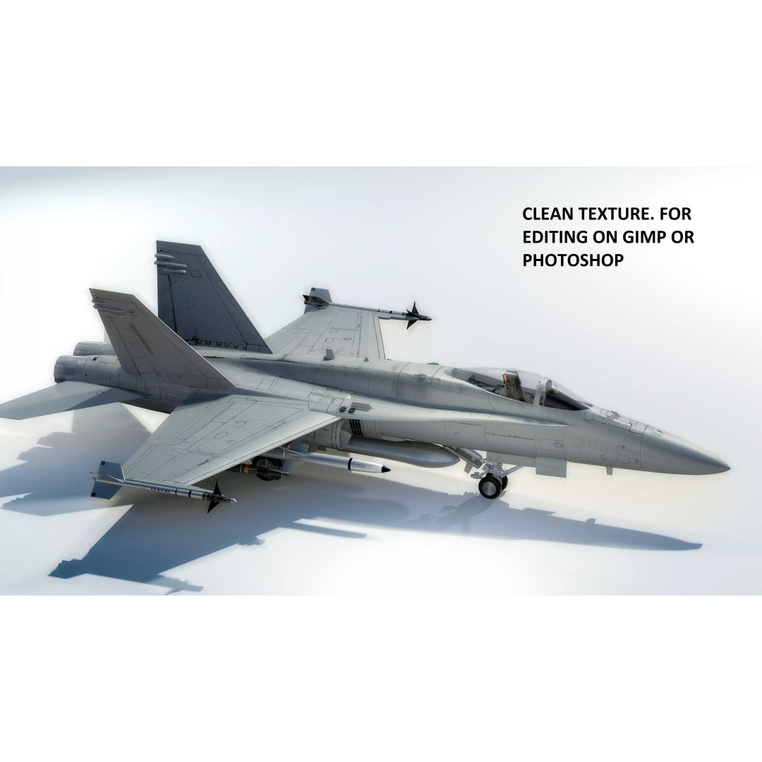 F/A 18 Hornet 3D Model – Fully Rigged Low Poly Aircraft for Animation - View 32