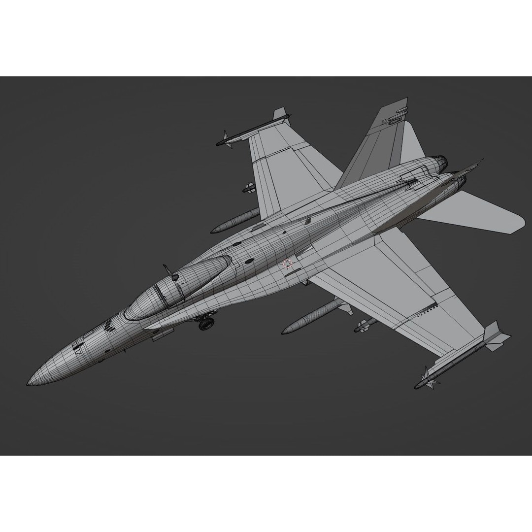 F/A 18 Hornet 3D Model – Fully Rigged Low Poly Aircraft for Animation - View 39