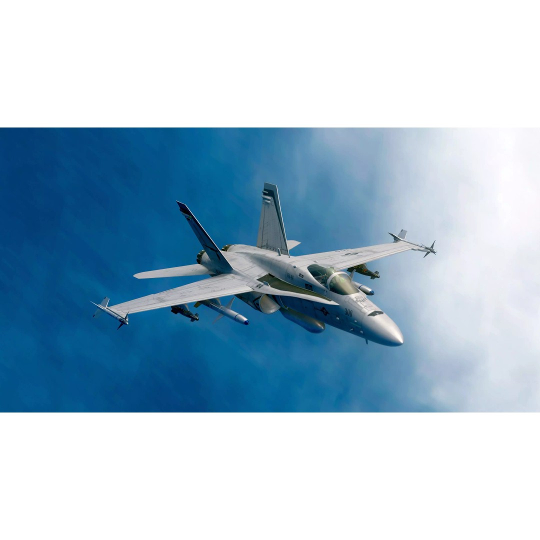 F/A 18 Hornet 3D Model – Fully Rigged Low Poly Aircraft for Animation - View 4