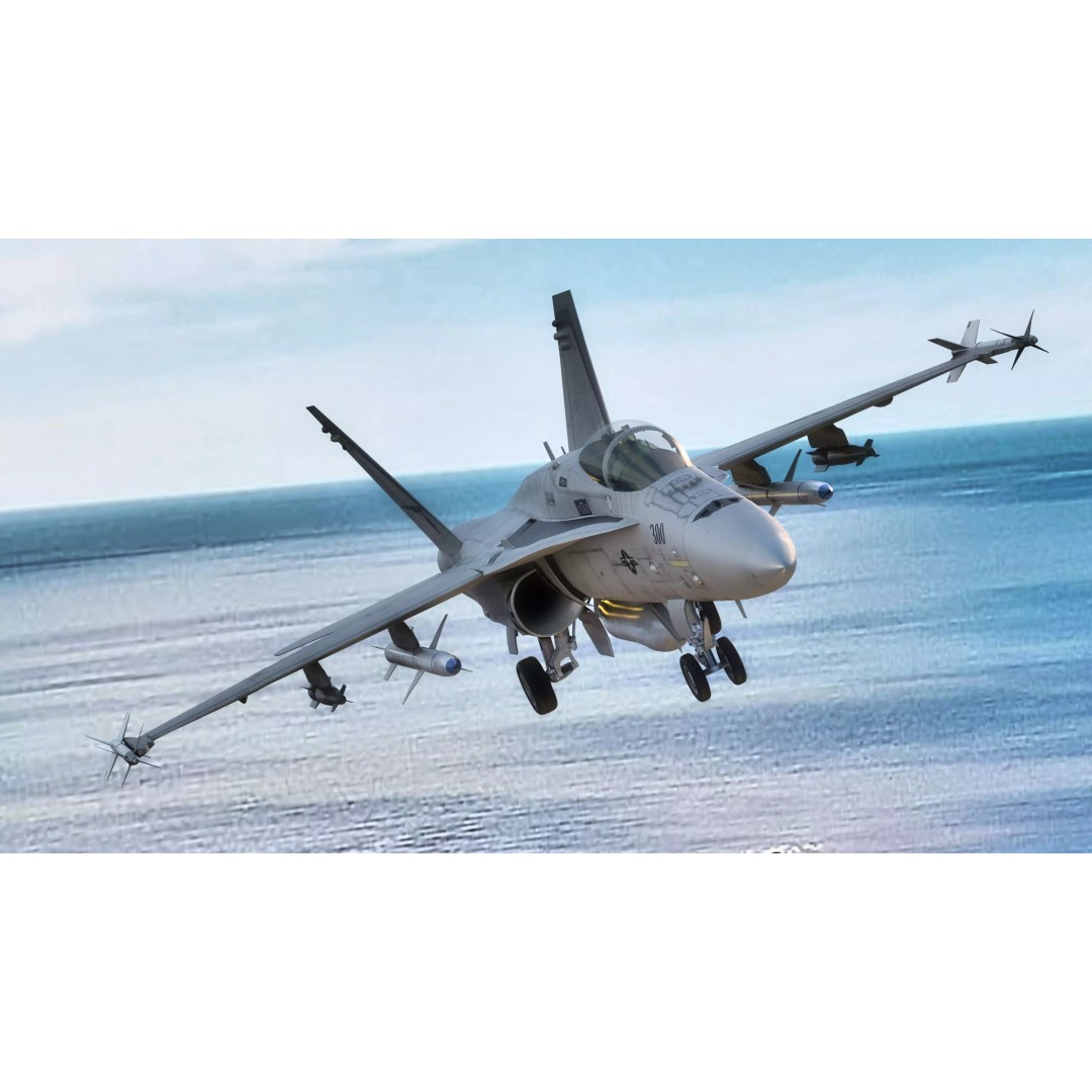 F/A 18 Hornet 3D Model – Fully Rigged Low Poly Aircraft for Animation - View 5