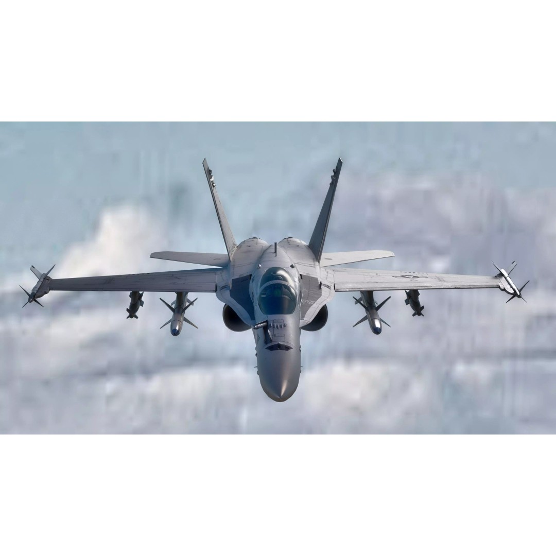F/A 18 Hornet 3D Model – Fully Rigged Low Poly Aircraft for Animation - View 6