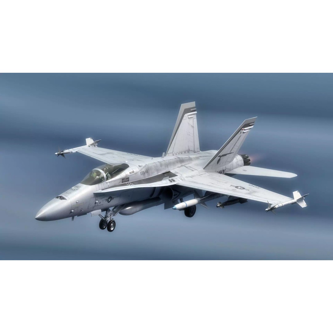 F/A 18 Hornet 3D Model – Fully Rigged Low Poly Aircraft for Animation - View 7