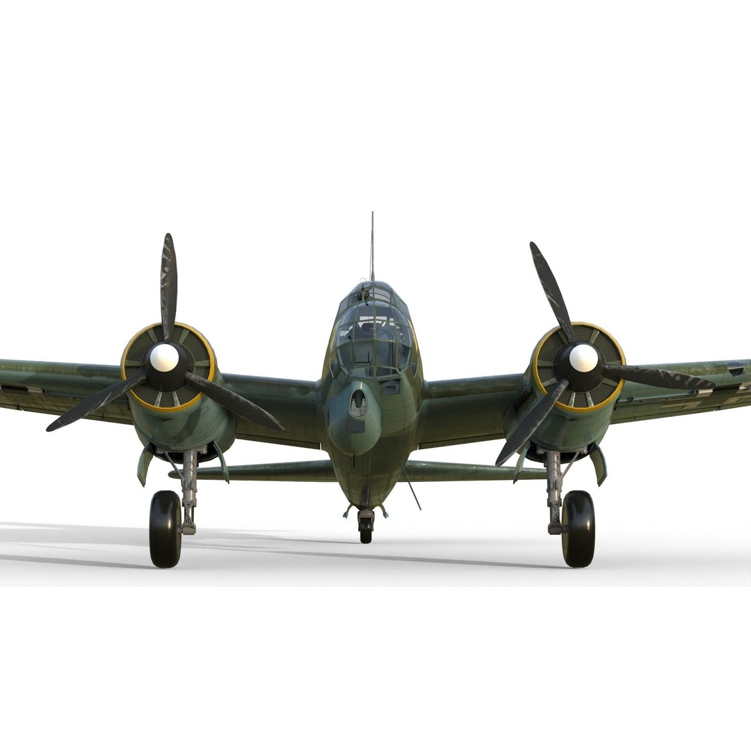 Junkers Ju 88 Bomber 3D Model – PBR Game-Ready Aircraft, FBX - View 13