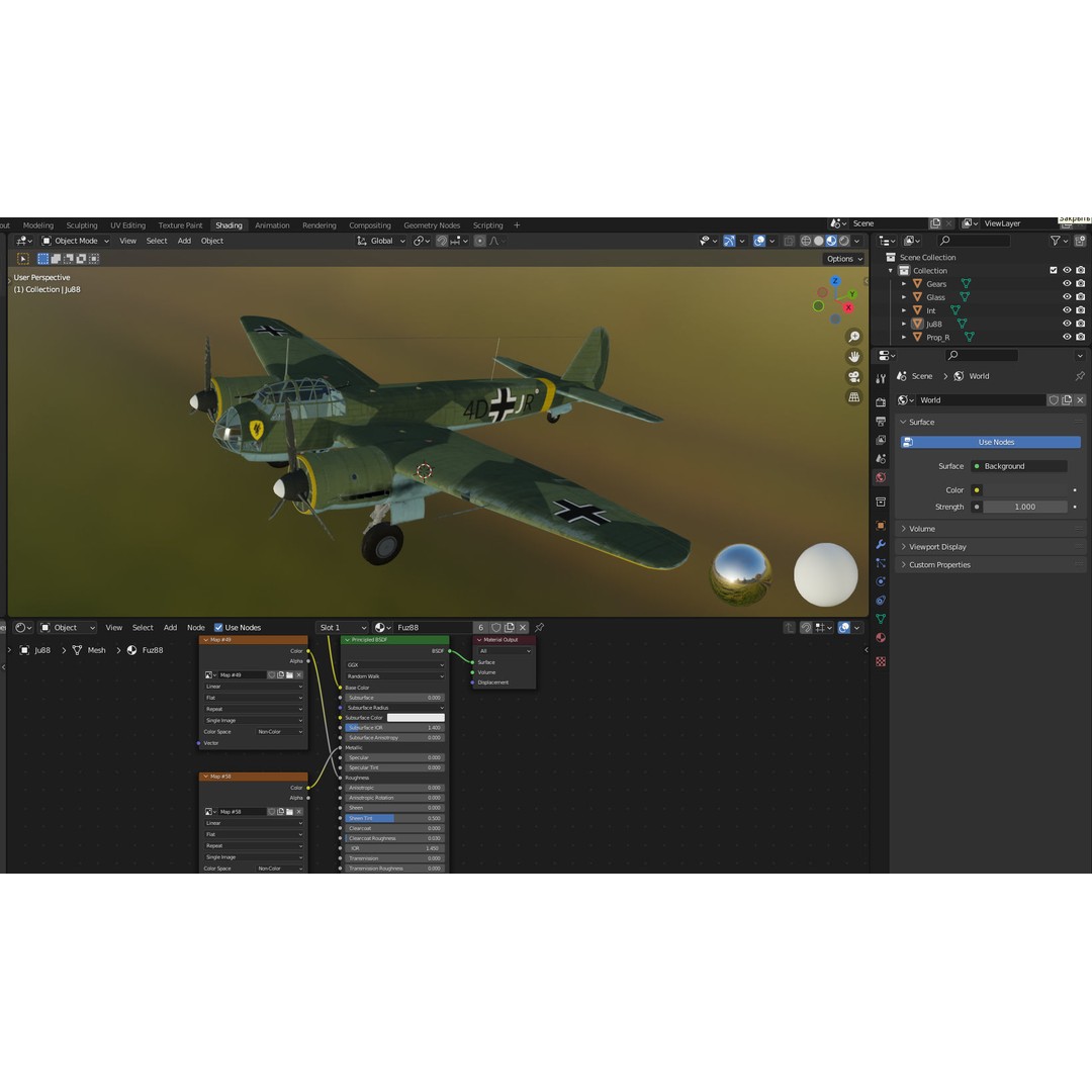 Junkers Ju 88 Bomber 3D Model – PBR Game-Ready Aircraft, FBX - View 16
