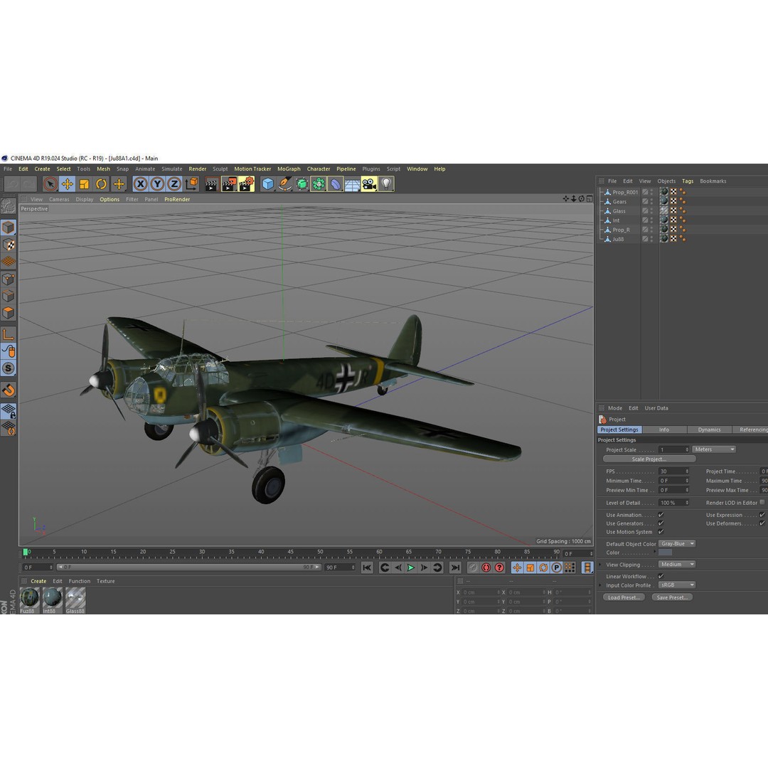 Junkers Ju 88 Bomber 3D Model – PBR Game-Ready Aircraft, FBX - View 17