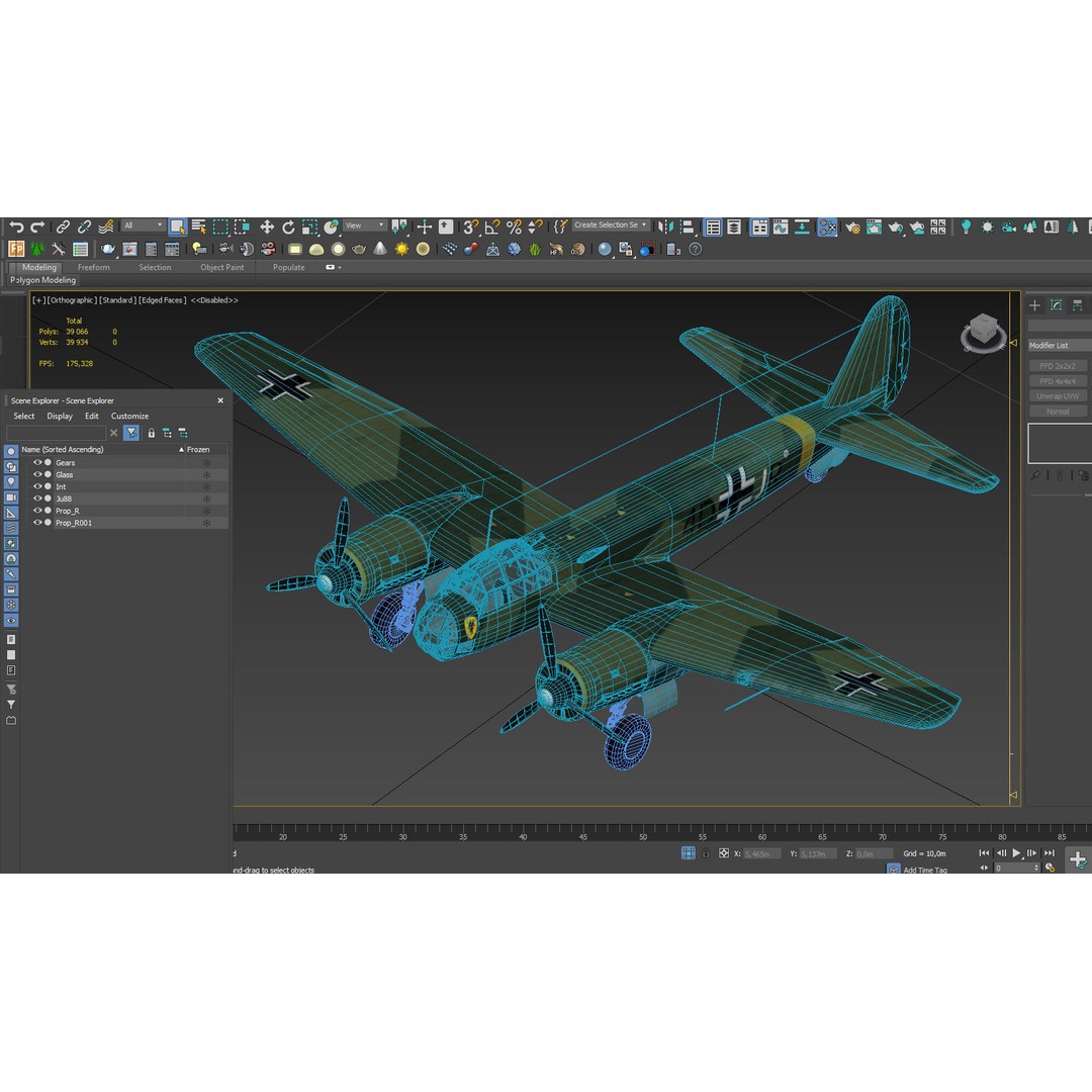 Junkers Ju 88 Bomber 3D Model – PBR Game-Ready Aircraft, FBX - View 18