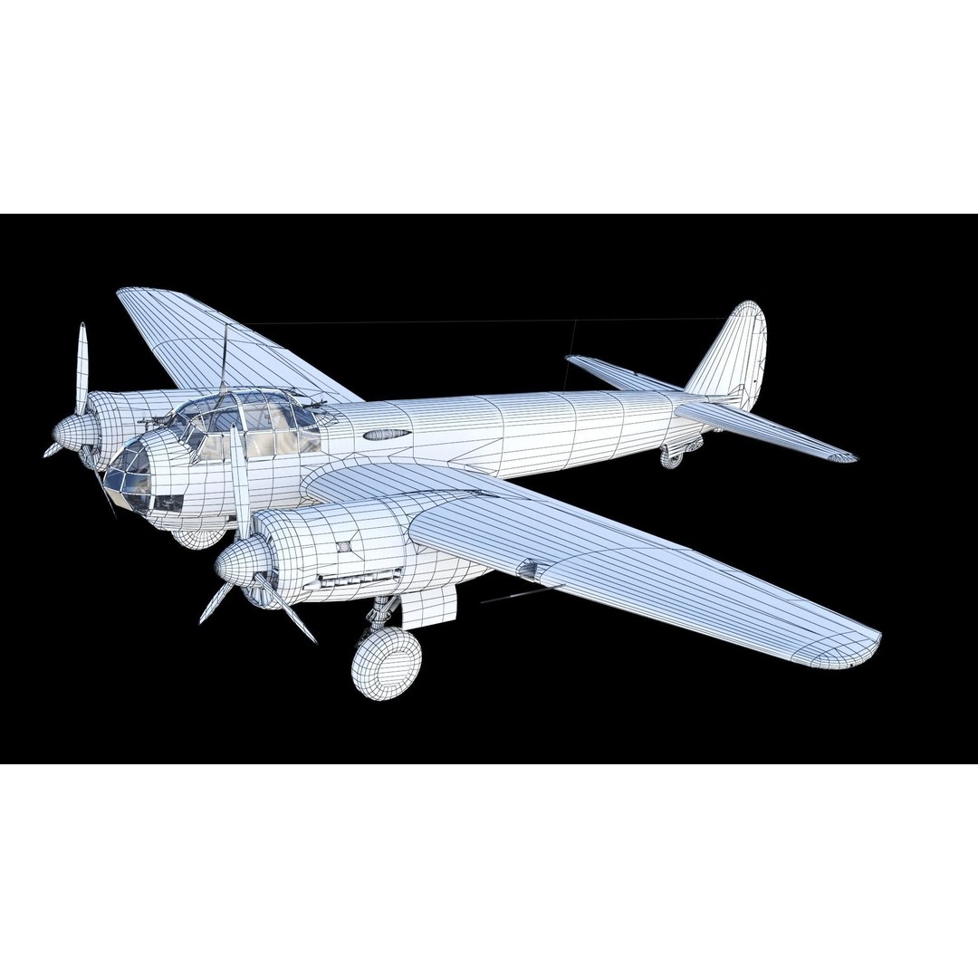 Junkers Ju 88 Bomber 3D Model – PBR Game-Ready Aircraft, FBX - View 19