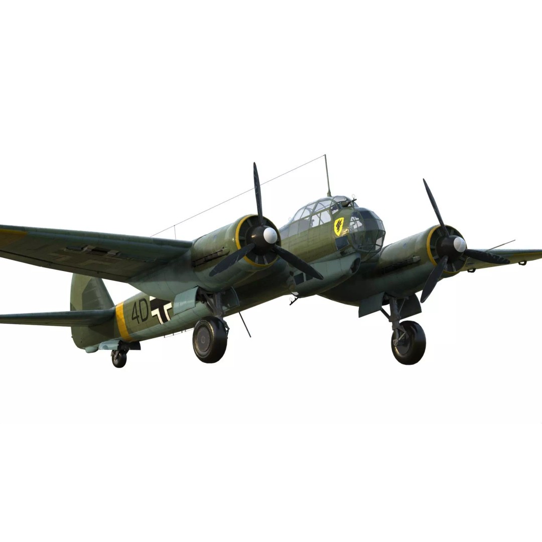 Junkers Ju 88 Bomber 3D Model – PBR Game-Ready Aircraft, FBX - View 2