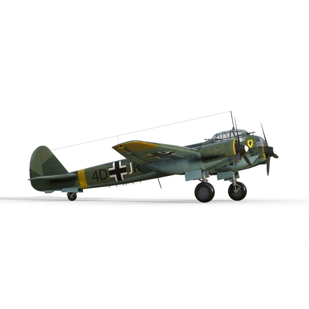Junkers Ju 88 Bomber 3D Model – PBR Game-Ready Aircraft, FBX - View 3