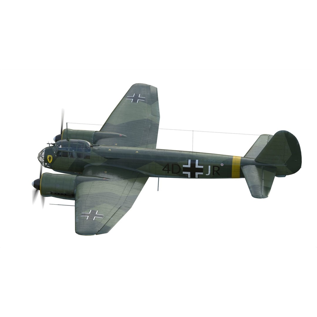 Junkers Ju 88 Bomber 3D Model – PBR Game-Ready Aircraft, FBX - View 7