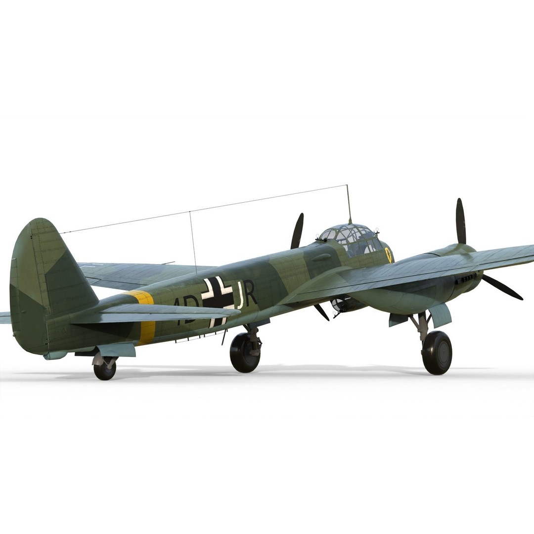 Junkers Ju 88 Bomber 3D Model – PBR Game-Ready Aircraft, FBX - View 9