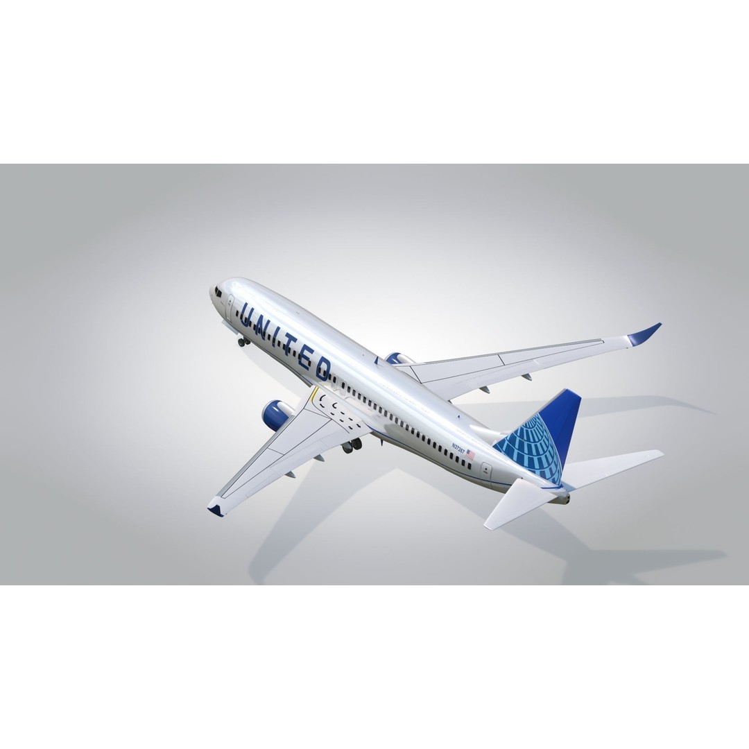 Boeing 737-800 3D Model – Low Poly Game Ready Aircraft, FBX - View 10