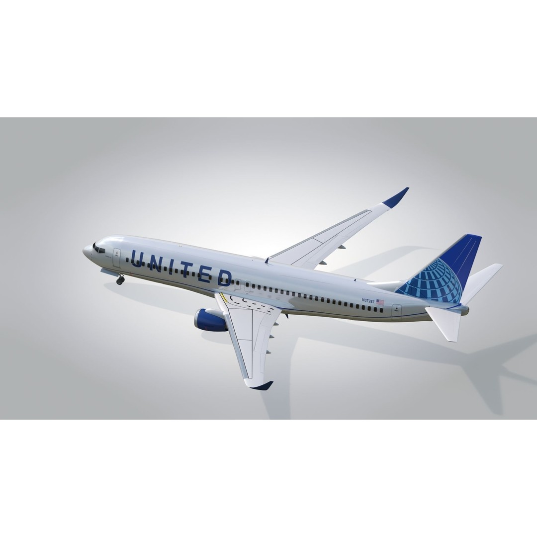 Boeing 737-800 3D Model – Low Poly Game Ready Aircraft, FBX - View 11