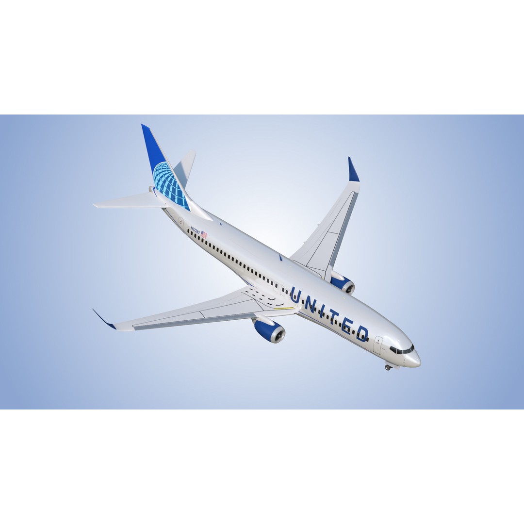 Boeing 737-800 3D Model – Low Poly Game Ready Aircraft, FBX - View 12
