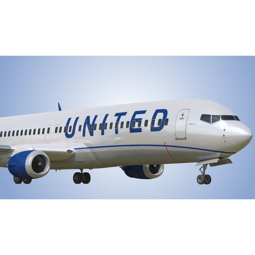 Boeing 737-800 3D Model – Low Poly Game Ready Aircraft, FBX - View 13